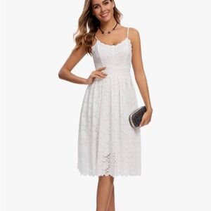 Elegant White Lace Dress